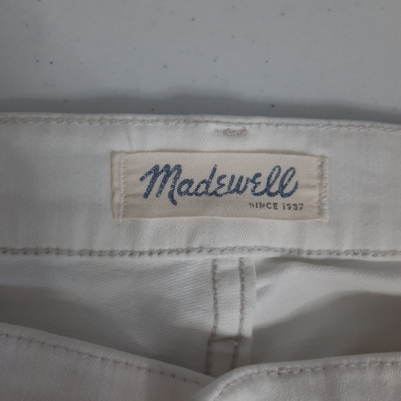 Madewell Alley Straight Distressed Raw Hem White Jeans size 29 - Picture 6 of 16
